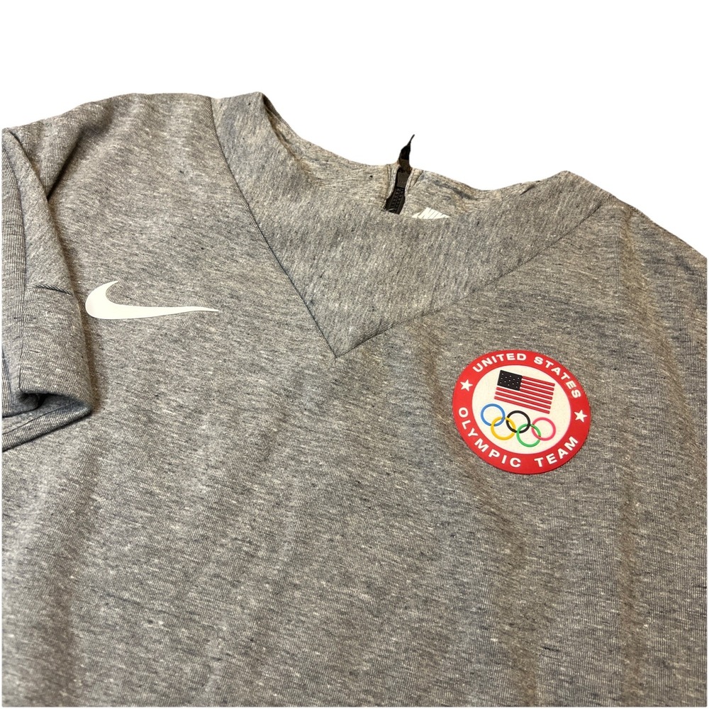 Nike Women's Team USA Olympic Fleece Short Sleeve Shirt Grey Gray Size XL